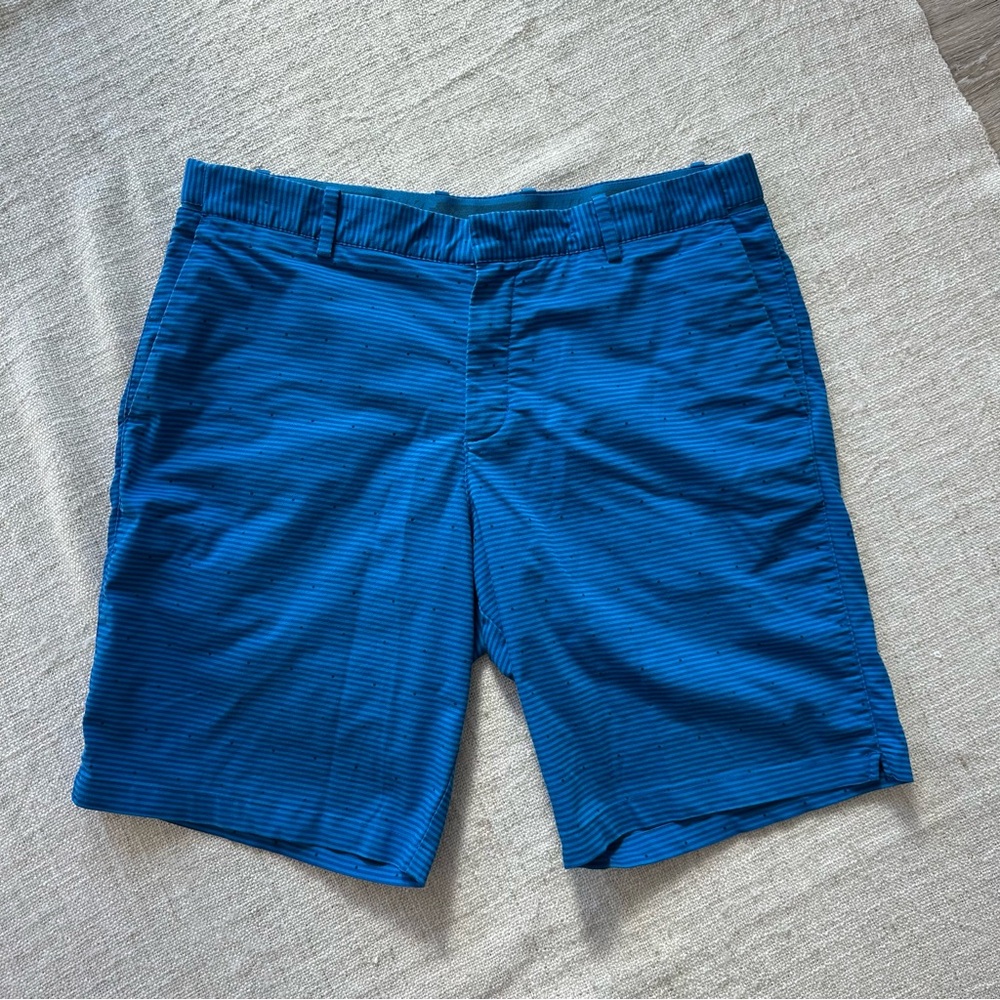 NIKE Men's Blue Striped Shorts golf sport dri fit size 34